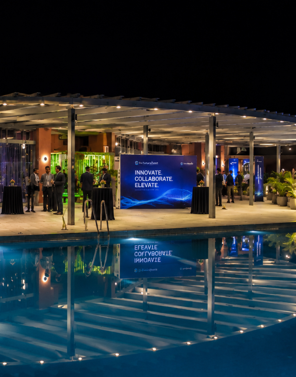 Corporate event poolside